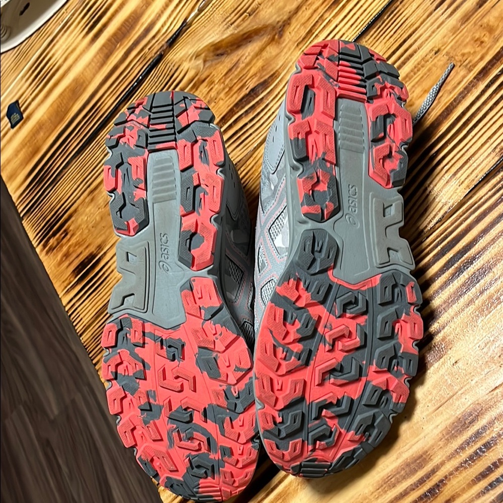 Asics Gray and Pink Athletic Sneakers - Picture 6 of 9